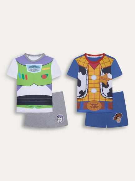 Brand Threads Kids' Disney Toy Story Short Pyjama Set, Pack of 2, Multi, Multi