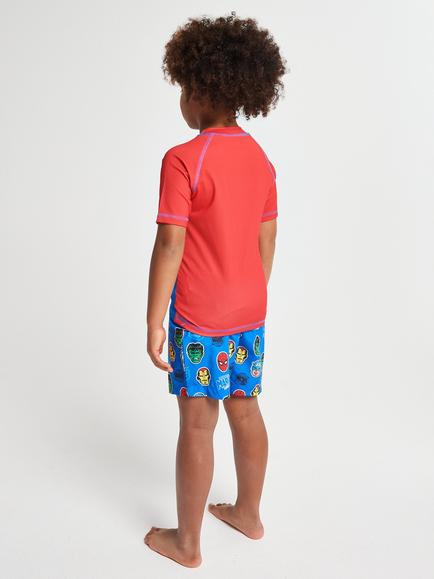 Brand Thread Kids' Avengers Rash Vest & Shorts Set, Multi - view 2, Multi