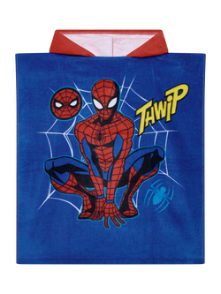 Brand Threads Kids' Spiderman Poncho, Blue, Blue