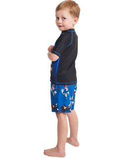 Brand Threads Kids' Sonic The Hedgehog Rash Vest & Shorts Set, Blue - view 2, Blue