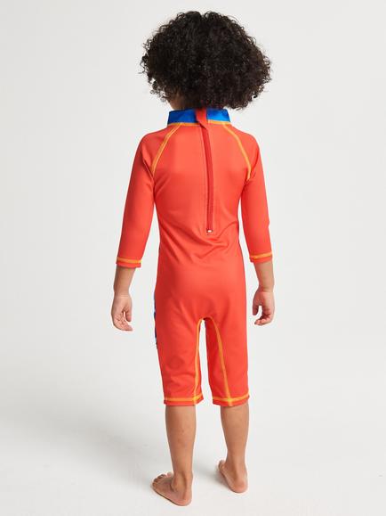 Brand Threads Kids' Long Sleeved Spiderman Swim Suit, Multi - view 2, Multi