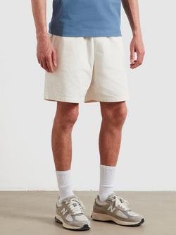 Farah Relaxed Fit Herringbone Cotton Shorts, Ecru