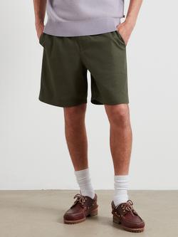 Farah Relaxed Fit Herringbone Cotton Shorts, Rosemary