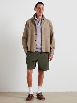 Farah Relaxed Fit Herringbone Cotton Shorts - view 2, Rosemary