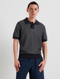 Farah Cotton Loose Fit Short Sleeve Polo Shirt, True Navy