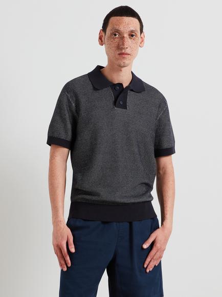 Farah Cotton Loose Fit Short Sleeve Polo Shirt, True Navy