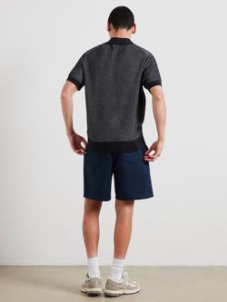 Farah Cotton Loose Fit Short Sleeve Polo Shirt - view 2, True Navy