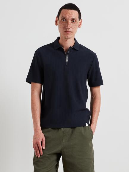 Farah Cotton Rich Loose Fit Short Sleeve Polo Shirt, True Navy