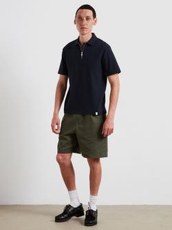 Farah Cotton Rich Loose Fit Short Sleeve Polo Shirt - view 2, True Navy
