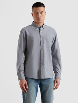 Farah Brewer Cotton Regular Fit Shirt, White/True Navy