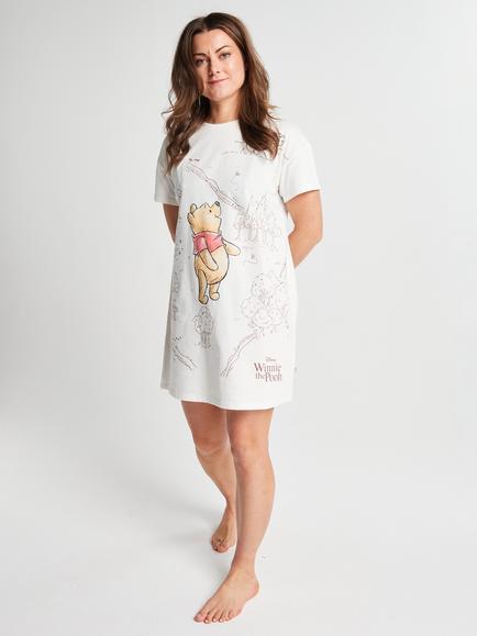 Brand Threads Disney Winnie The Pooh Nightdress, Cream, Cream