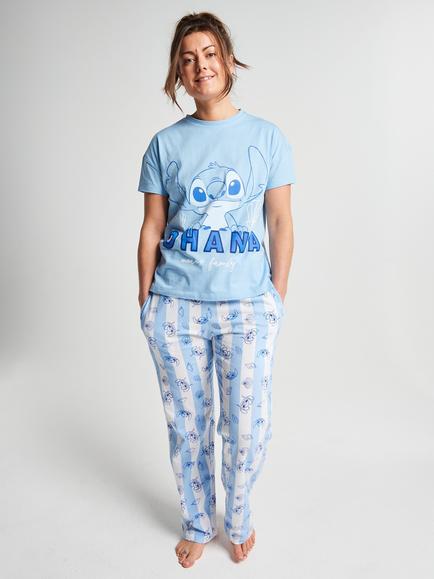 Brand Threads Lilo & Stitch Short Sleeve Pyjama Set, Blue, Blue