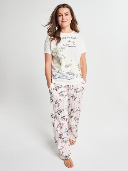 Brand Threads Winnie The Pooh Long Cotton Pyjama Set, Multi, Multi