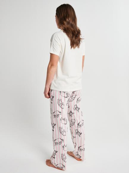 Brand Threads Winnie The Pooh Long Cotton Pyjama Set, Multi - view 2, Multi
