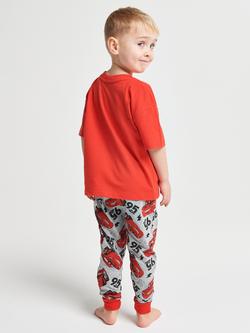 Brand Threads Kids' Short Sleeve Cars Print Pyjama Set, Red - view 2, Red