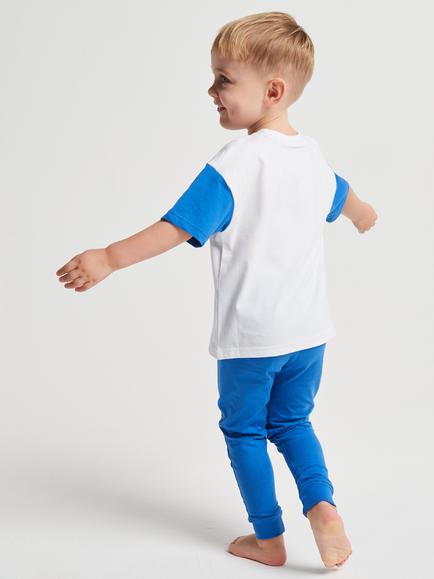 Brand Threads Kids' Spiderman Cotton Long Pyjama Set, Blue - view 2, Blue