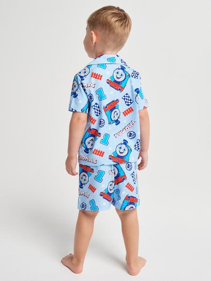 Brand Threads Kids' Thomas The Tank Engine Short Pyjama Set, Blue - view 2, Blue