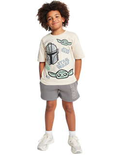 Brand Threads Kids' Star Wars Madalorian T-Shirt and Shorts Set, Multi, Multi