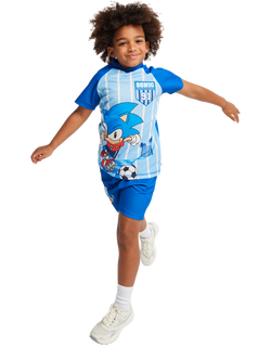 Brand Threads Kids' Sonic The Hedgehog T-Shirt and Shorts Set, Blue, Blue