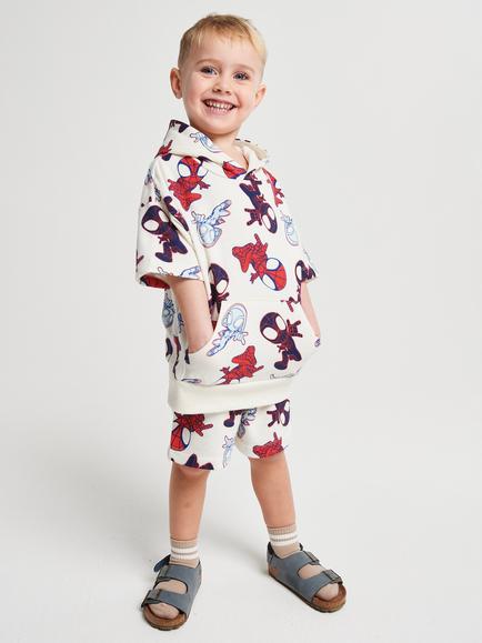Brand Threads Kids' Spiderman Hoodie and Shorts Set, Multi, Multi