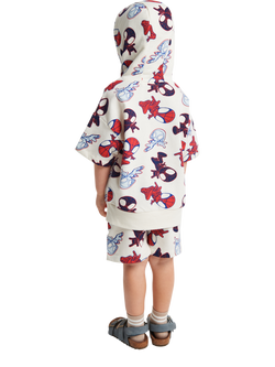 Brand Threads Kids' Spiderman Hoodie and Shorts Set, Multi - view 2, Multi