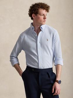 Ralph Lauren Oxford Mesh Fabric Shirt, Blue/White, Dress Shirt Blue/Whi