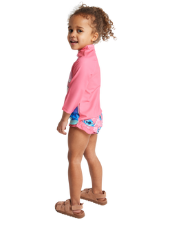 Brand Threads Kids' Frozen Elsa Long Sleeve Swim Set, Pink - view 2, Pink