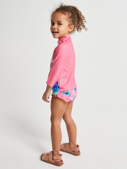 Brand Threads Kids' Frozen Elsa Long Sleeve Swim Set, Pink - view 2, Pink