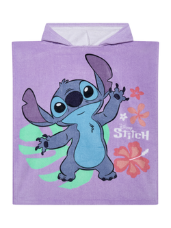 Brand Threads Kids' Disney Stitch Hooded Swim Poncho, Lilac, Lilac