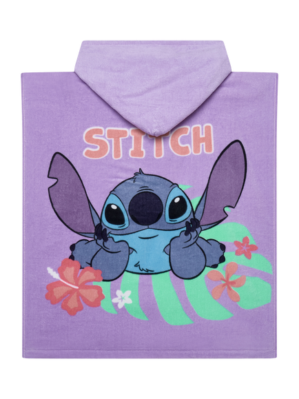 Brand Threads Kids' Disney Stitch Hooded Swim Poncho, Lilac - view 2, Lilac