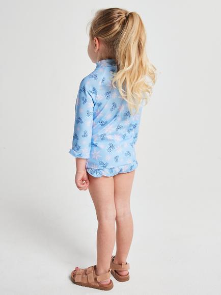 Brand Threads Kids' Frozen Elsa Long Sleeve Swim Set, Blue - view 2, Blue