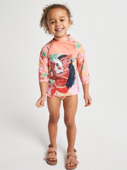 Brand Threads Kids' Moana Long Sleeve Swim Set, Multi, Multi