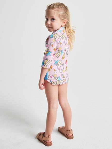 Brand Threads Kids' Peppa Pig Long Sleeve Swim Set, Pink - view 2, Pink