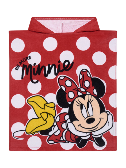 Brand Threads Kids' Disney Minnie Mouse Hooded Swim Poncho, Red, Red