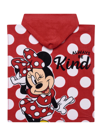 Brand Threads Kids' Disney Minnie Mouse Hooded Swim Poncho, Red - view 2, Red