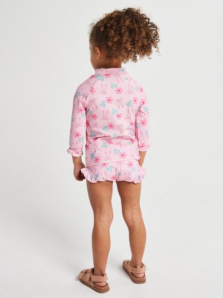 Brand Threads Kids' Disney Princess Long Sleeve Swim Set, Pink - view 2, Pink