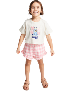 Brand Thread Kids' Bluey Cotton T-shirt & Shorts Set, Multi, Multi
