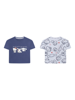 Brand Threads Kids' Hello Kitty T-Shirt, Pack of 2, Multi, Multi