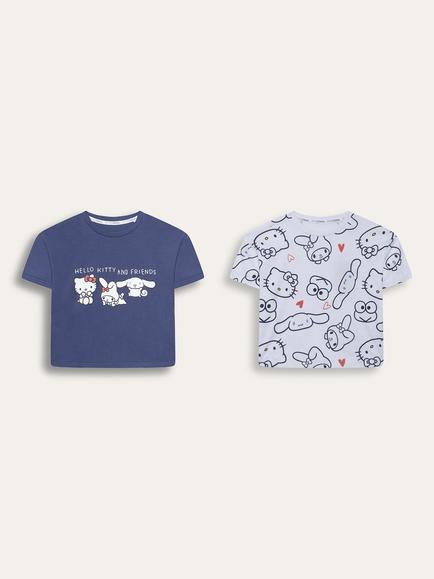 Brand Threads Kids' Hello Kitty T-Shirt, Pack of 2, Multi, Multi