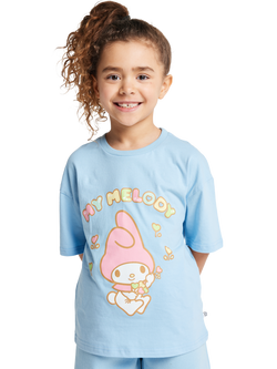 Brand Threads Kids' My Melody Cotton T-Shirt & Joggers Set, Blue, Blue