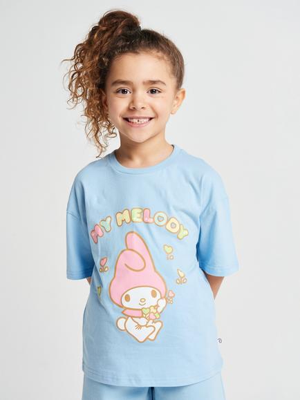 Brand Threads Kids' My Melody Cotton T-Shirt & Joggers Set, Blue, Blue