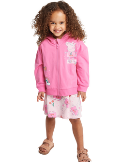 Brand Threads Kids' Peppa Pig Cotton Dress & Hoodie Set, Pink - view 2, Pink