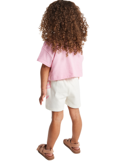 Brand Threads Kids' Disney Princess Cotton T-Shirt & Shorts Set, Pink - view 2, Pink