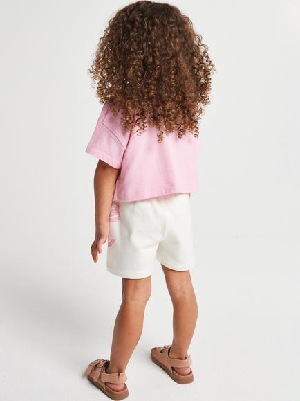 Brand Threads Kids' Disney Princess Cotton T-Shirt & Shorts Set, Pink - view 2, Pink