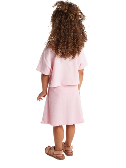 Brand Threads Kids' Disney Princess Cotton T-Shirt & Skirt Set, Pink - view 2, Pink