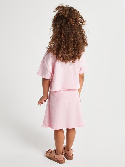 Brand Threads Kids' Disney Princess Cotton T-Shirt & Skirt Set, Pink - view 2, Pink
