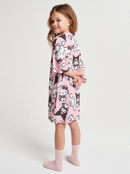 Brand Thread Kids' Hello Kitty Nightdress, Pink - view 2, Pink