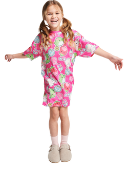 Brand Threads Kids' Short Sleeved Squishmallows Nightdress, Pink, Pink