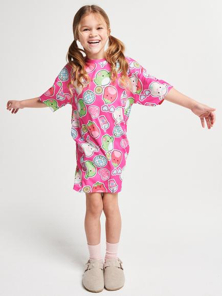 Brand Threads Kids' Short Sleeved Squishmallows Nightdress, Pink, Pink