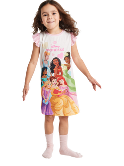 Brand Threads Kids' Disney Princess Nightdress, Pack of 2, Pink - view 2, Pink